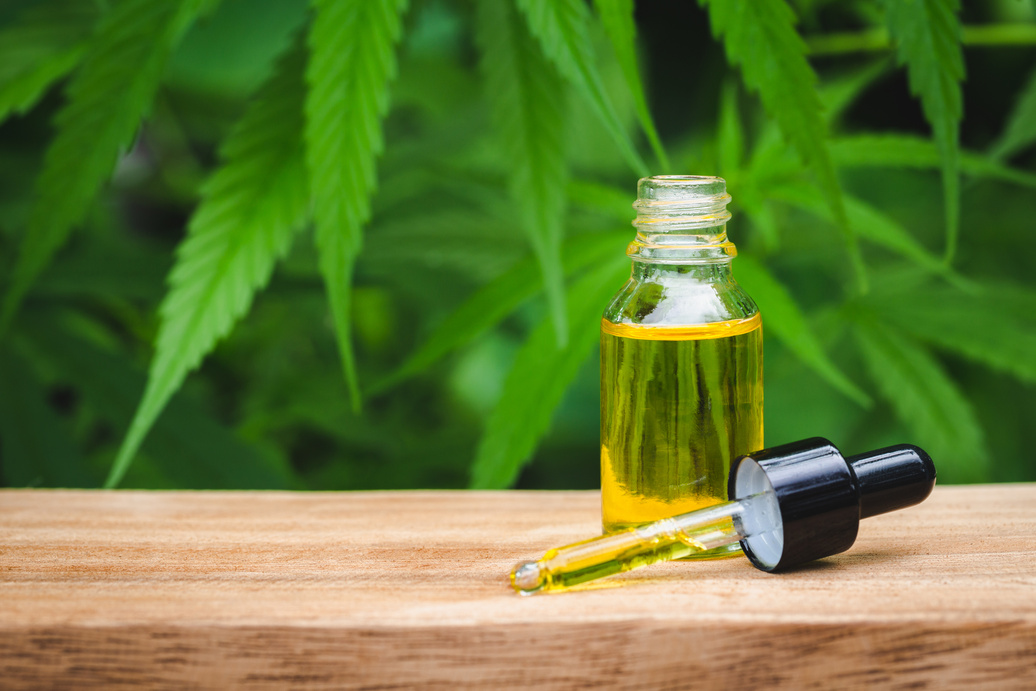 CBD oil hemp products,  Medical cannabis concept.